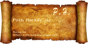 Poth Harkány névjegykártya